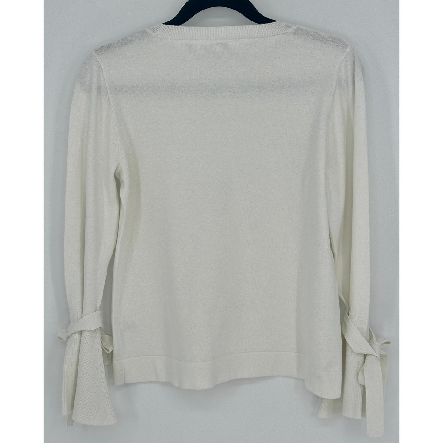 J. Crew Tied Bell Sleeve White Sweater Size M