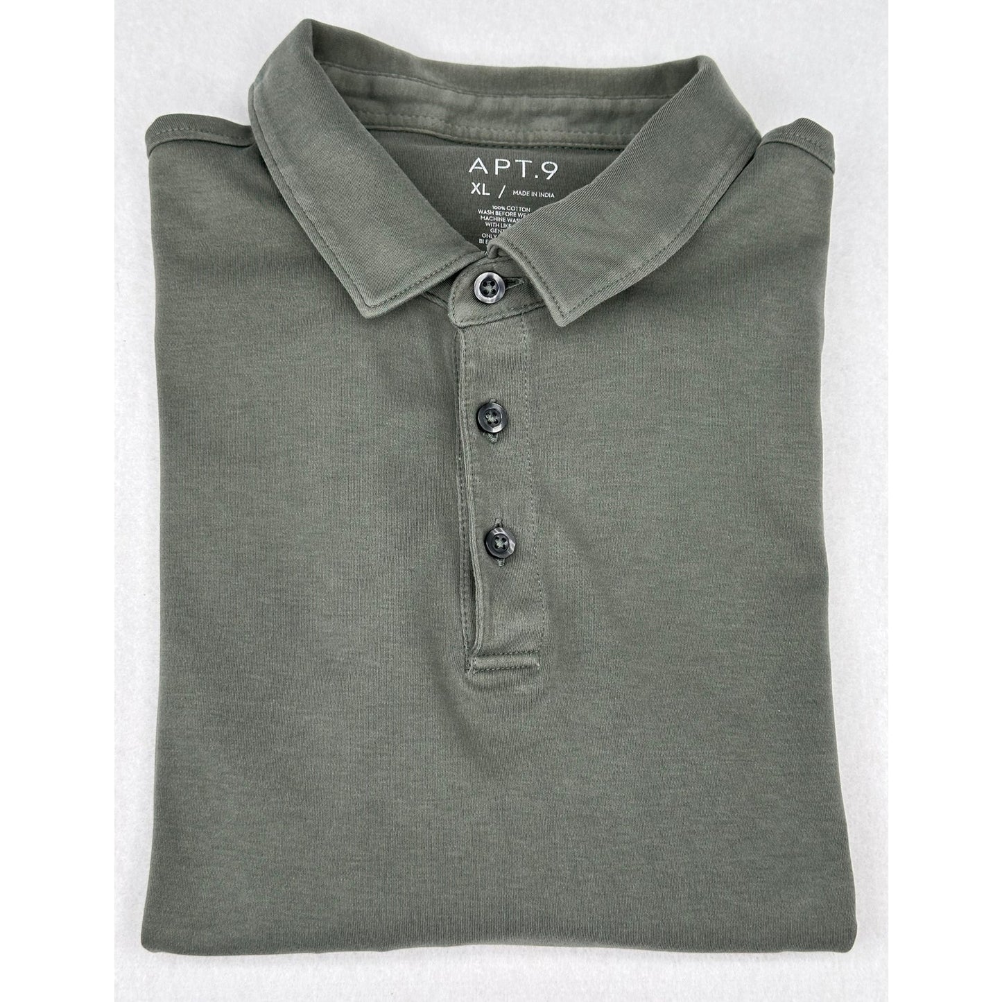 Apt 9 Green Polo Style Short Sleeve Shirt XL Casual Cotton