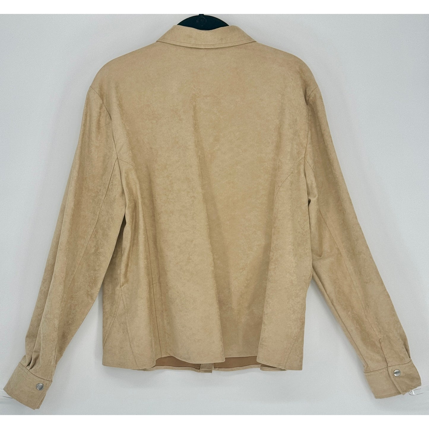 Liz Claiborne Tan Faux Suede Snap Front Shirt Jacket Size XL