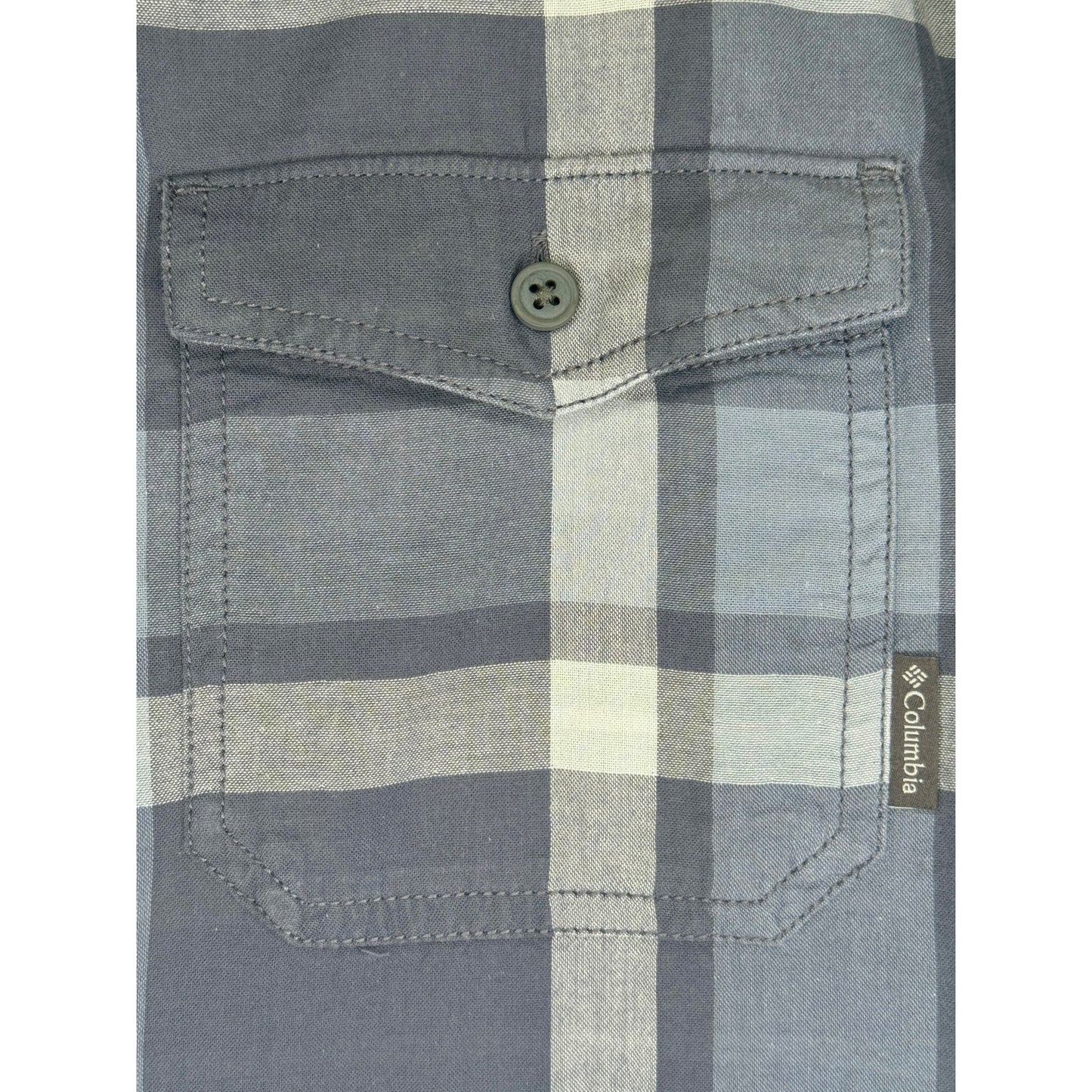 Columbia Plaid Button Long Sleeve Gray XL Shirt