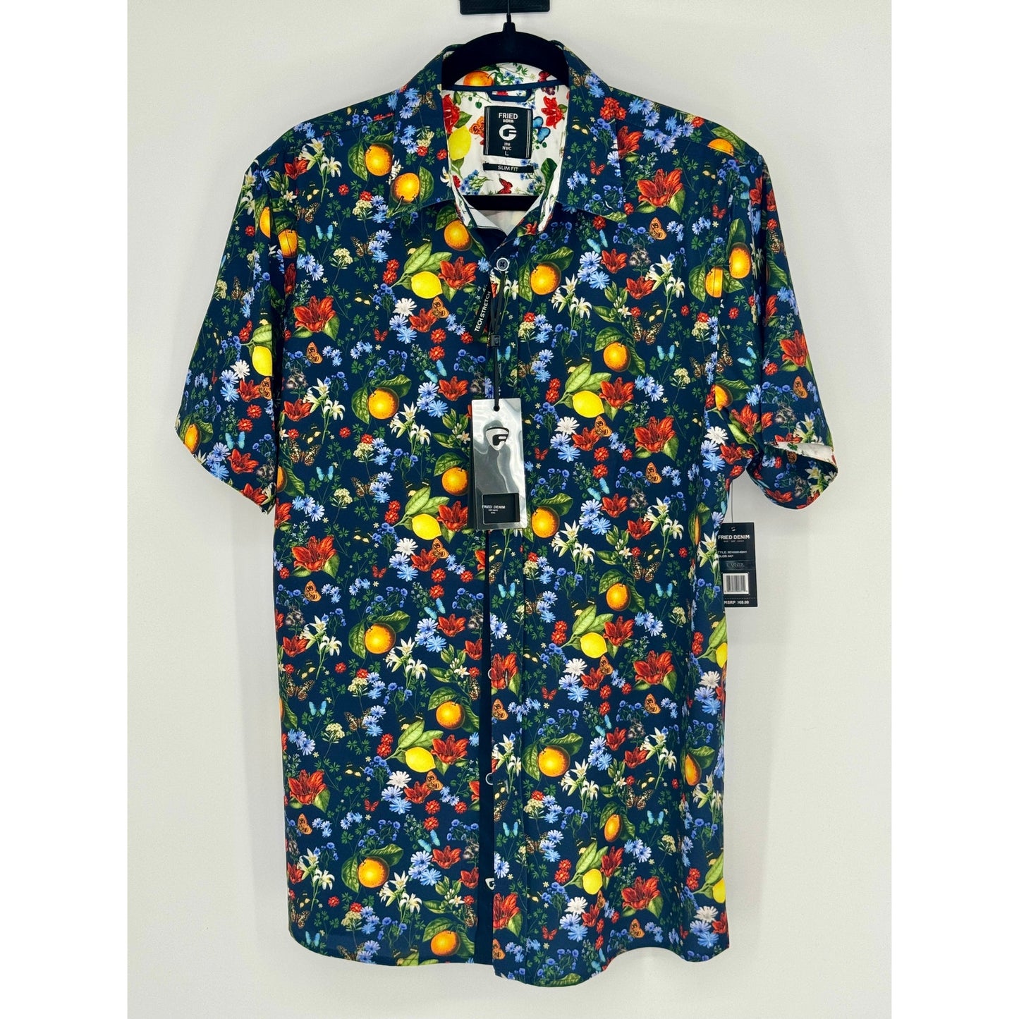 NWT Fried Denim Short Sleeve Button Down Shirt Size L