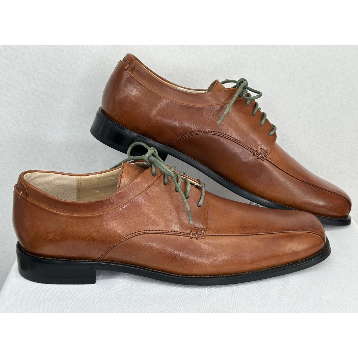 Calvin Klein Horatio Derby Brown Leather Lace Up Dress Shoes 11M