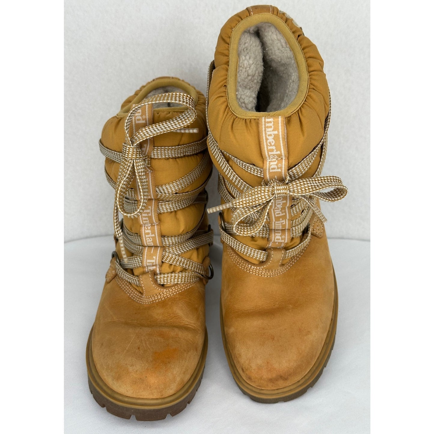 Timberland 650 Insulated Sherpa Lined Nubuck Leather Puff Lace Up Hiking Boots 7