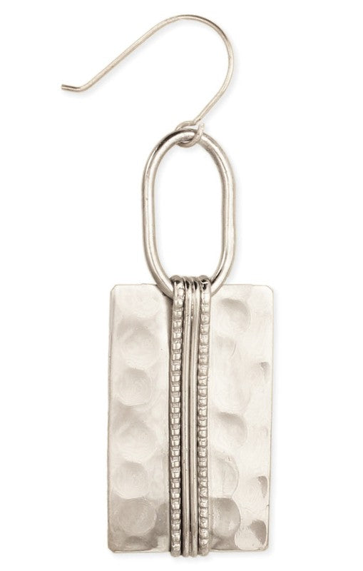 Silver Wrapped Bar Earrings
