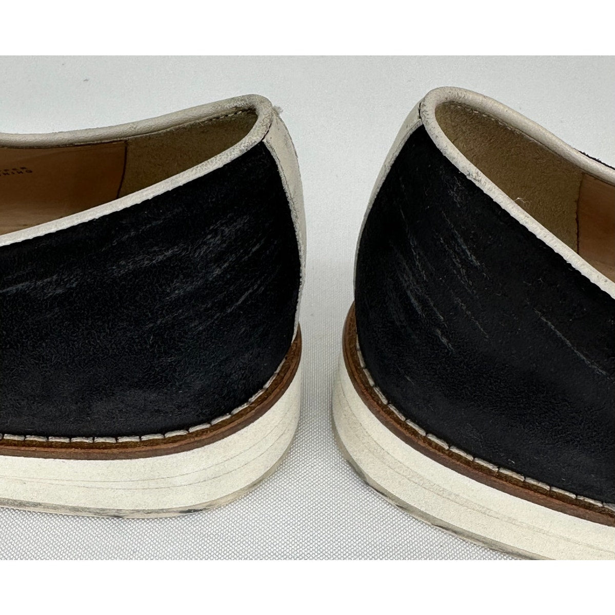J Crew Piped Mercer Black Suede Loafers B7952 Size 9 1/2