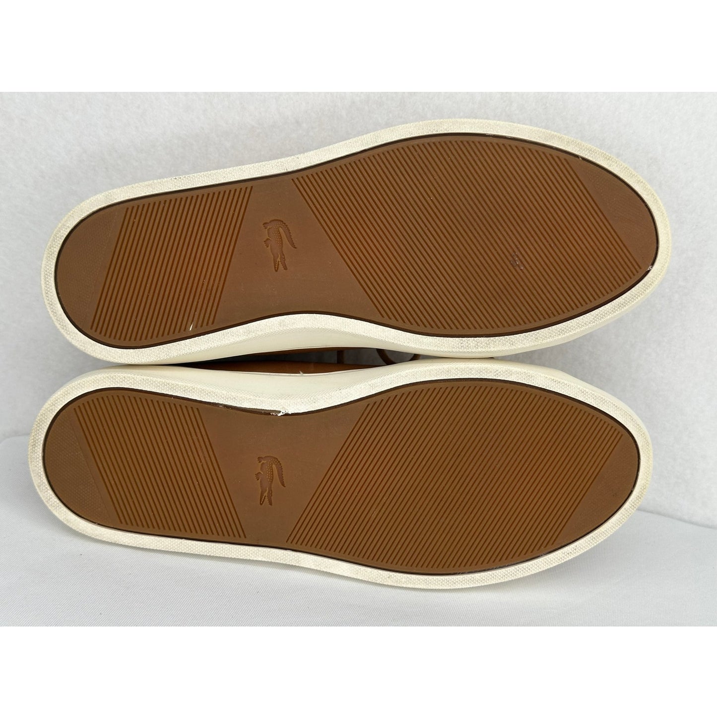 Lacoste L.12.12 118 Unlined Camel Brown Leather Casual Sneakers 7