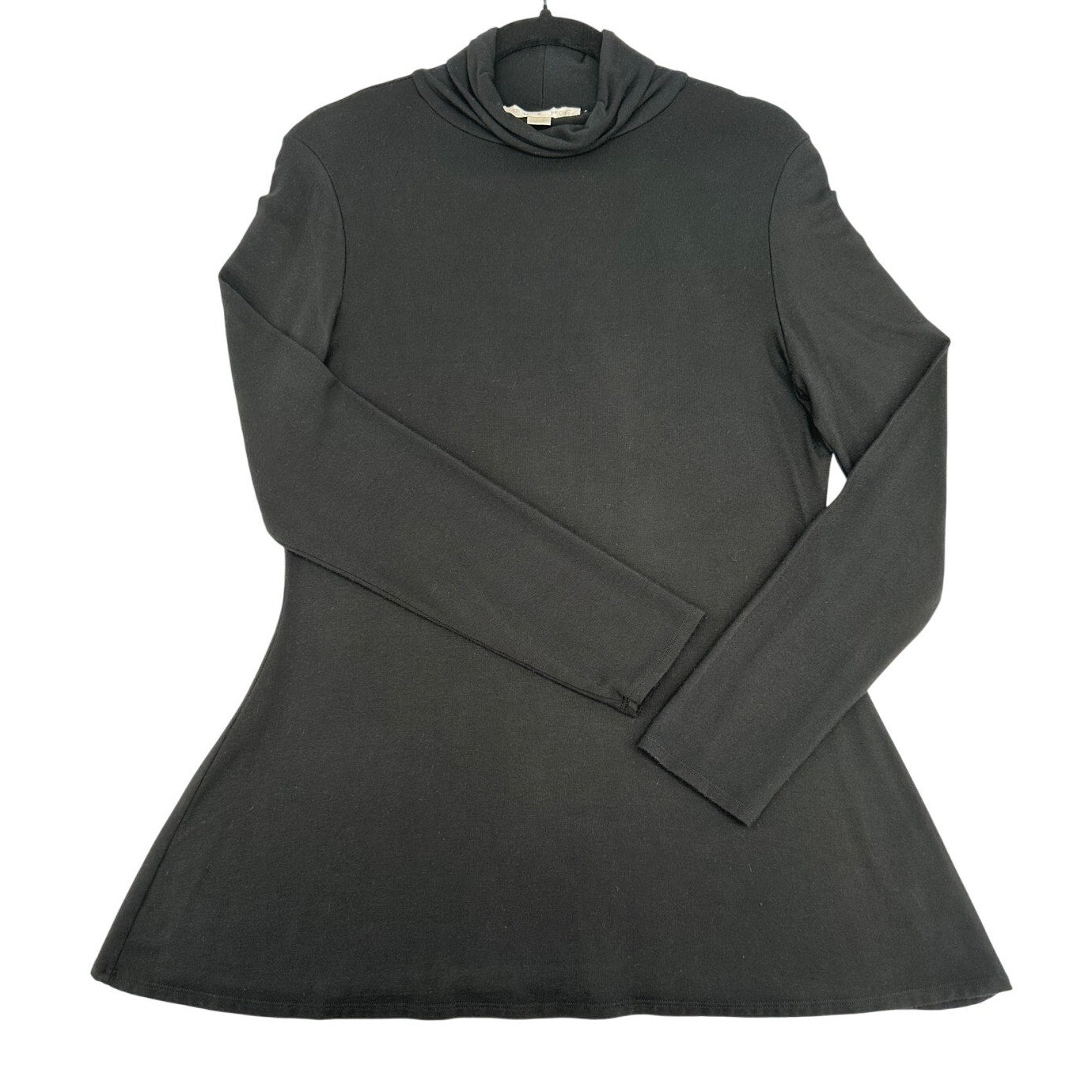 Boston Proper Black Ruched Long sleeve Turtleneck L