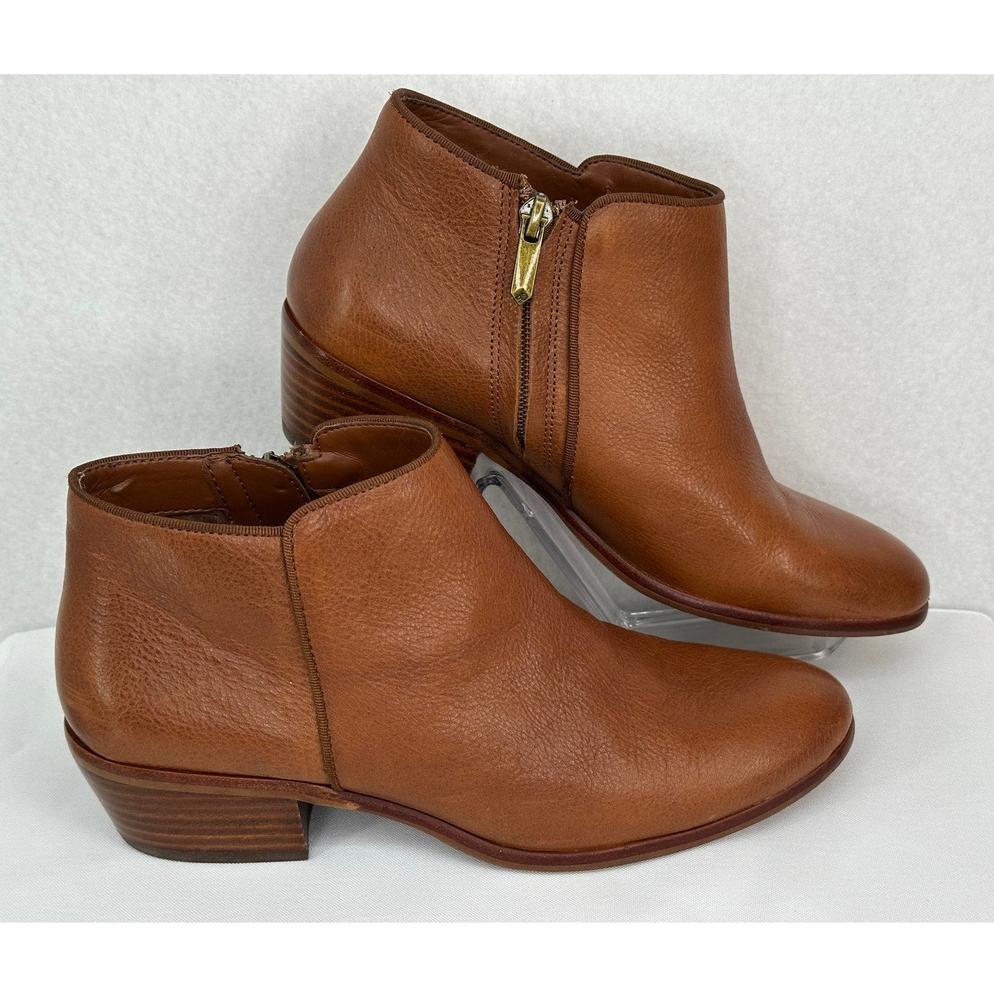 Sam Edelman Brown Leather Petty Low Ankle Boots 7M
