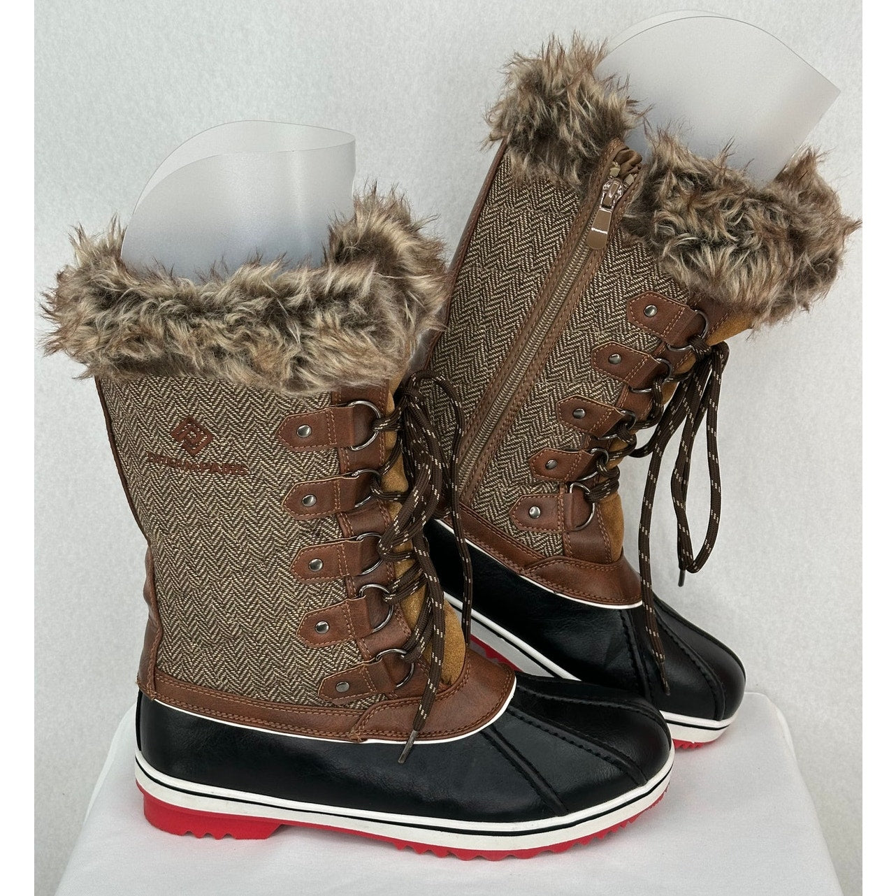 Dream Pairs Brown Mid Calf Fur Snow 3M Thinsulate Water Resistant Boots 9
