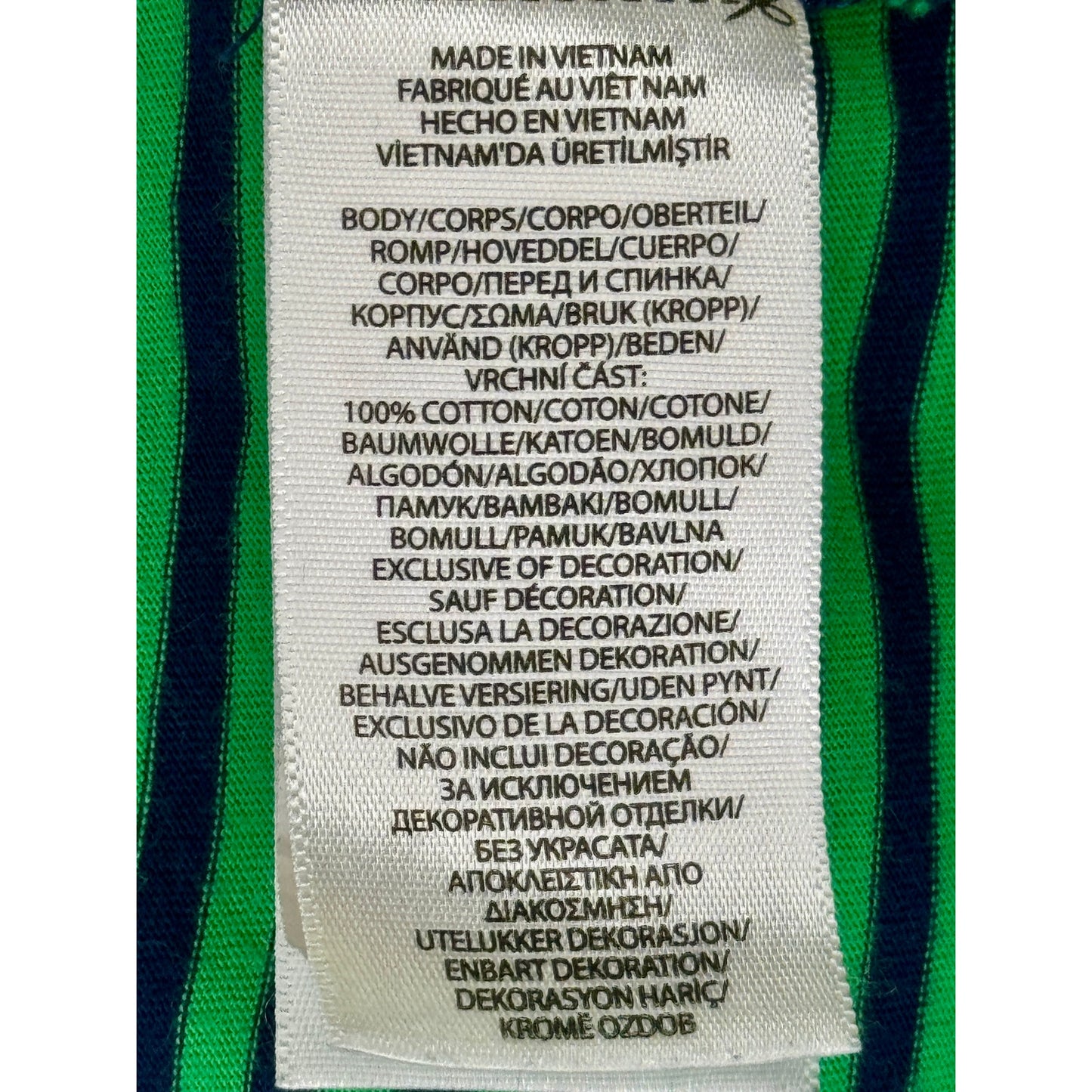 POLO Ralph Lauren Green Blue Striped Classic Fit Short Sleeve T Shirt M