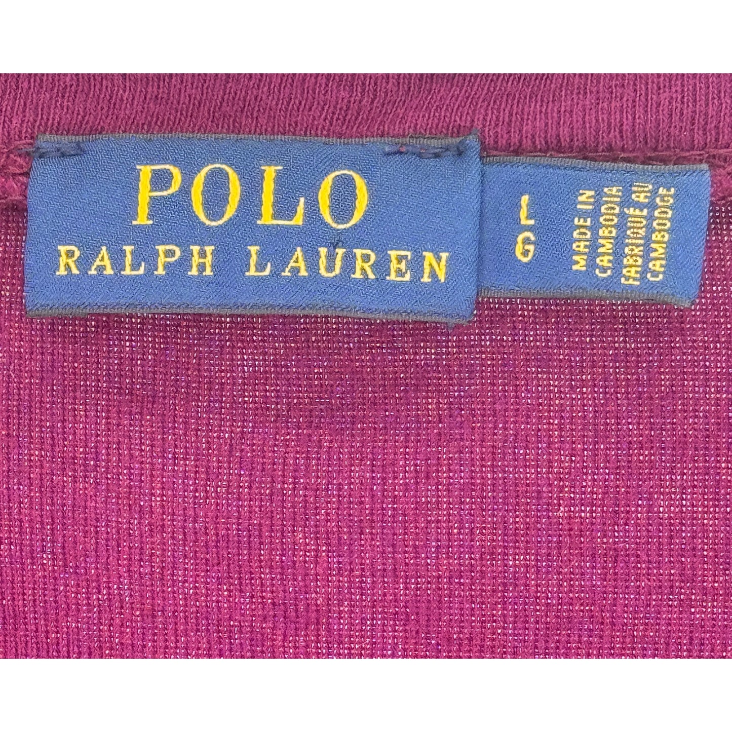 POLO Ralph Lauren Plumb Burgundy V Neck Long Sleeve Top Cotton L