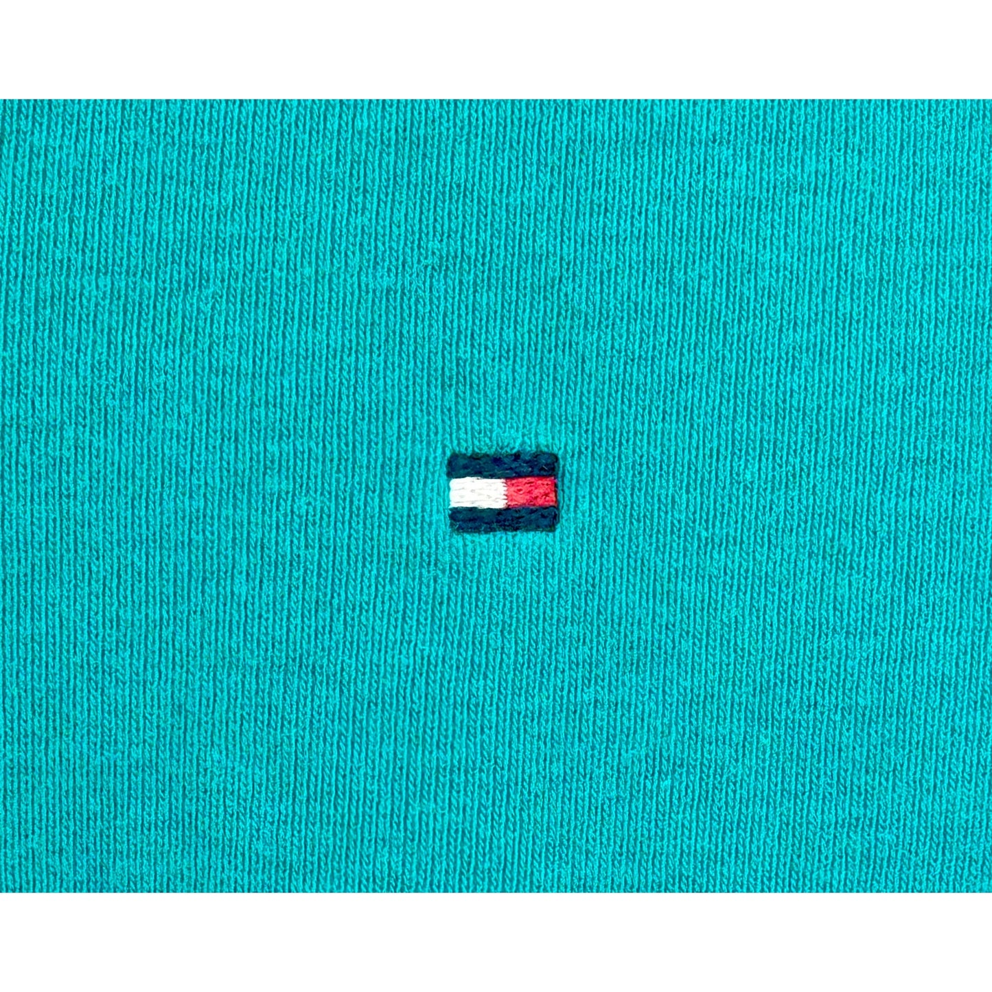 Tommy Hilfiger Teal V Neck Top Long Sleeve Top Large
