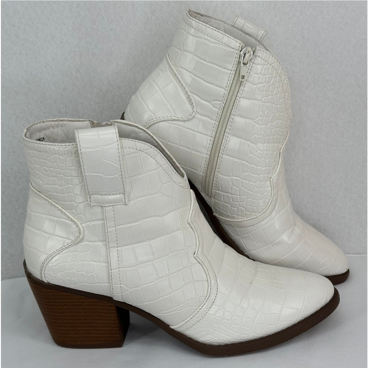 Sugar Torch Western Booties Crocodile Pattern Boots Wedding Concert 8.5M