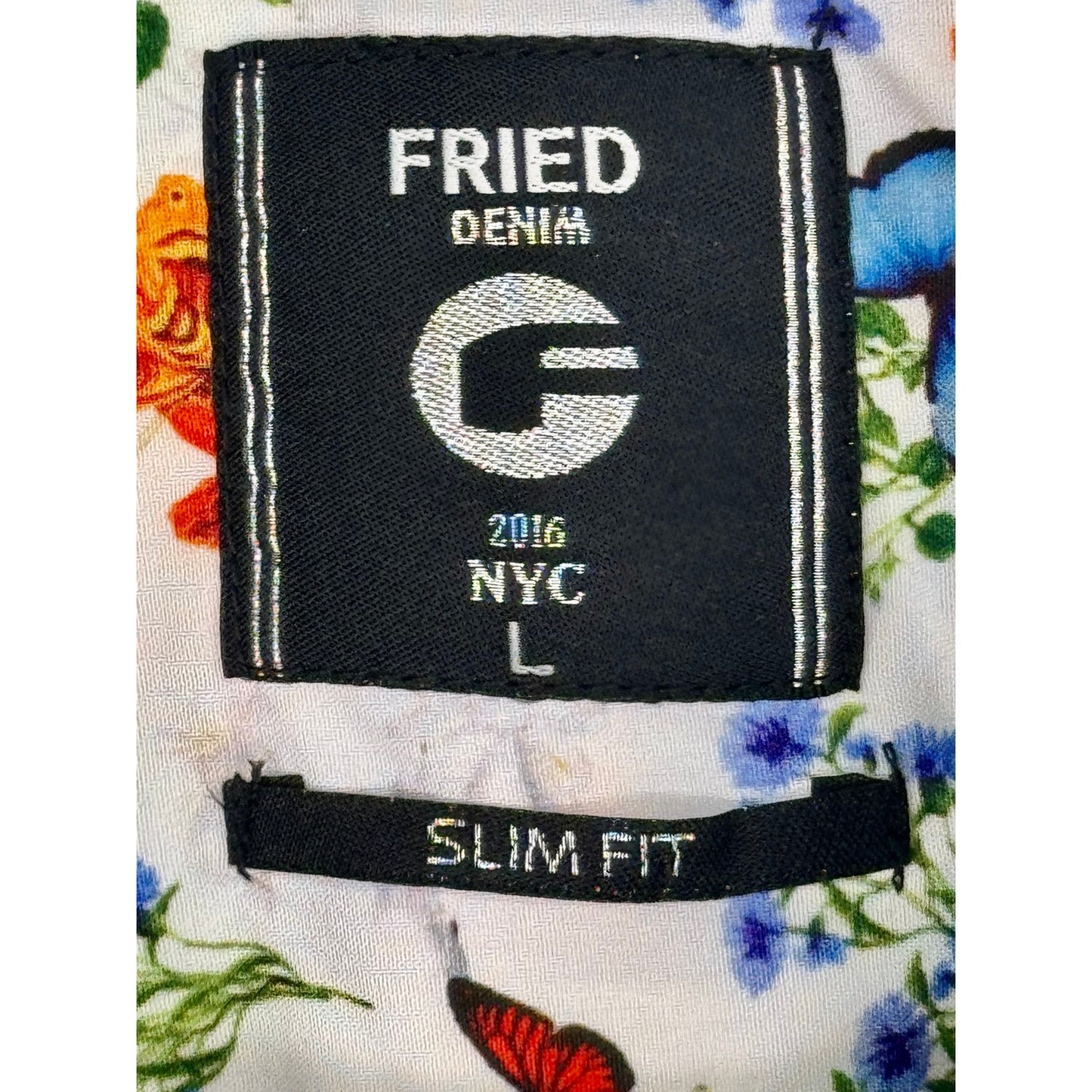 NWT Fried Denim Short Sleeve Button Down Shirt Size L