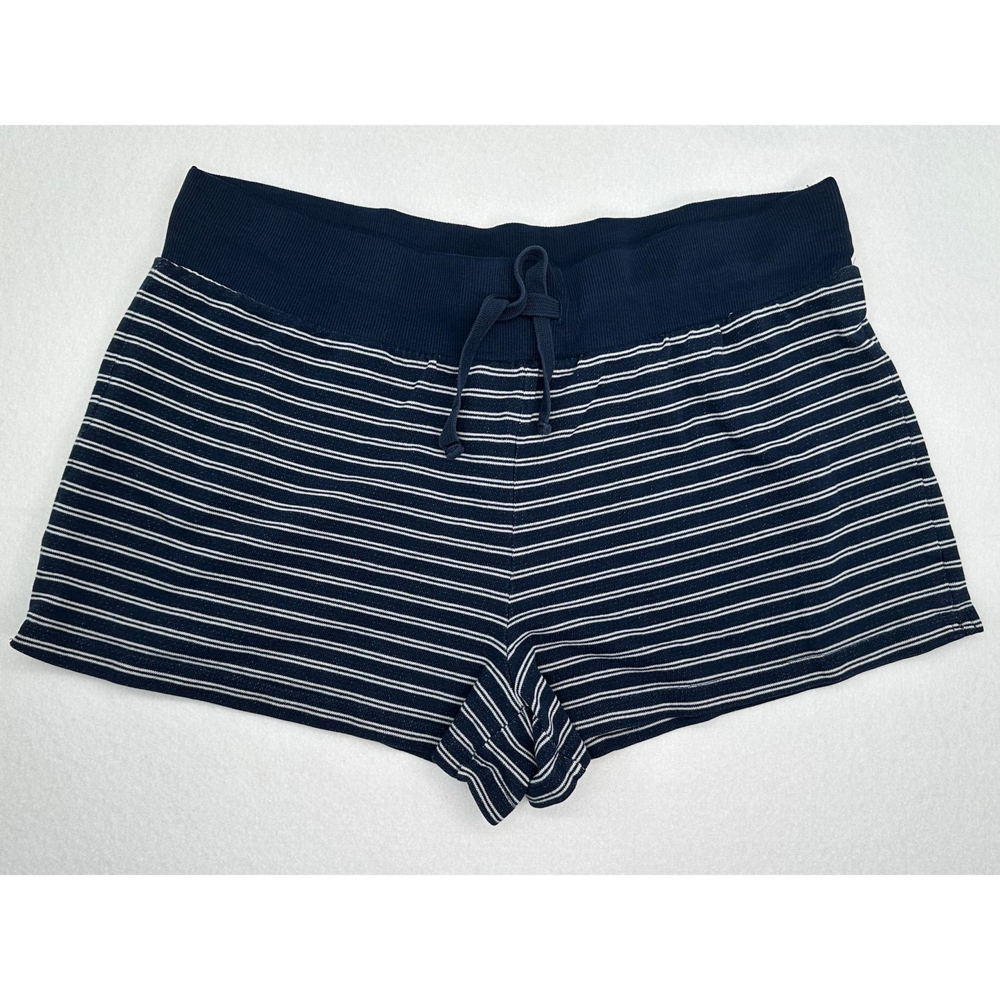 Wild Fable Navy Blue White Stripe Cotton Blend Drawstring Shorts L