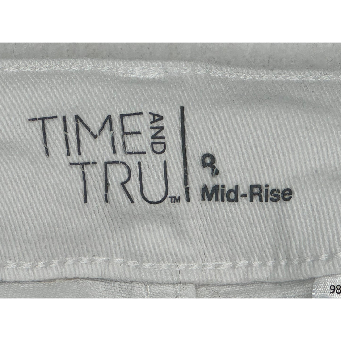 Time and Tru Distressed Cuffed White Jean Shorts Size 8