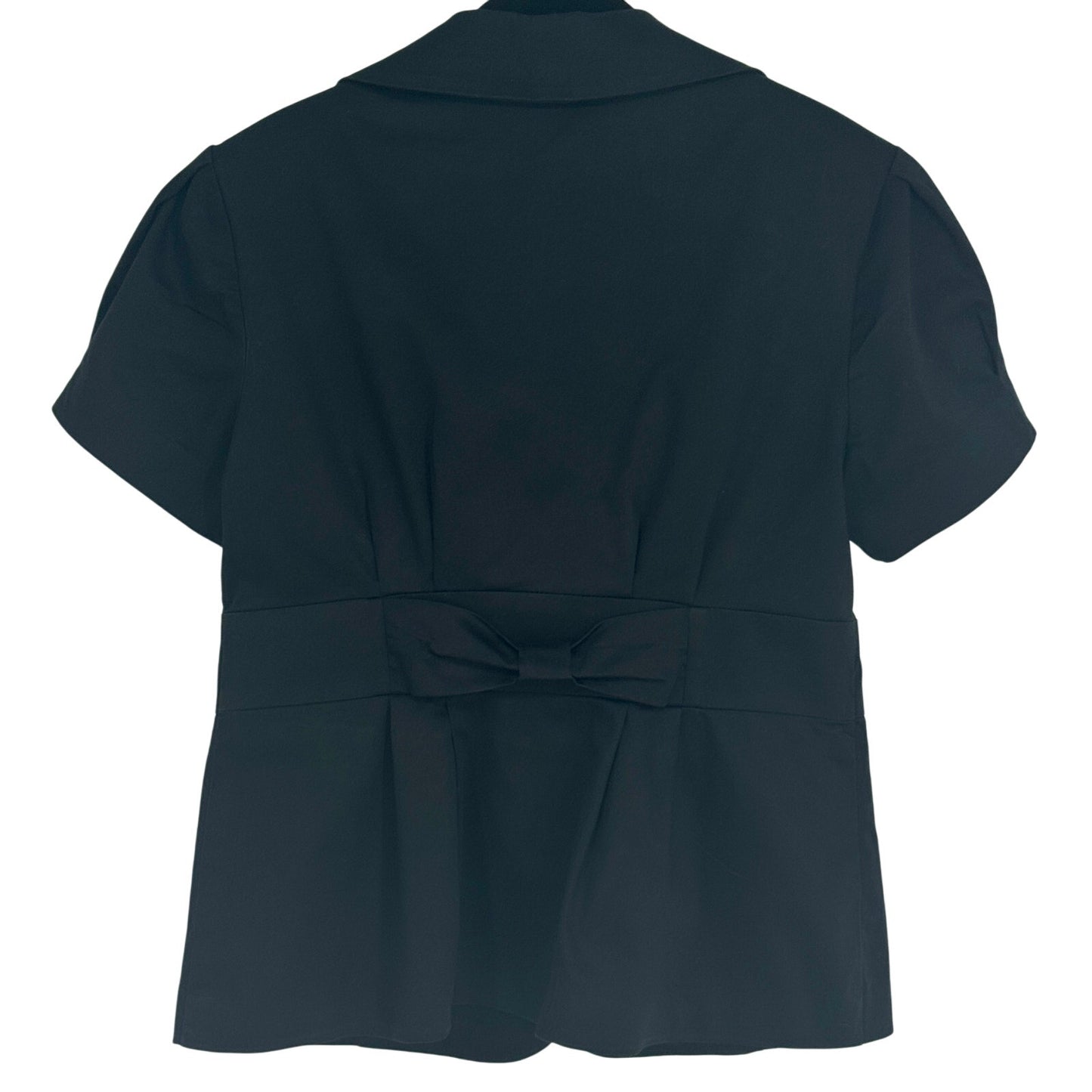 Harve Benard Short Sleeve Lined Jacket 2 Button Cotton Black Blazer M