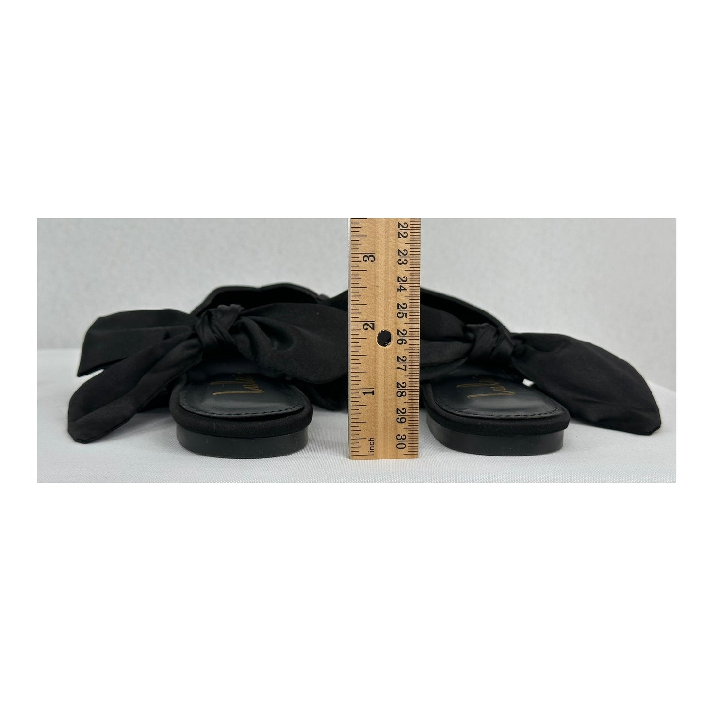 Lulus Sylviee Black Satin Pointed Toe Bow Mules Flats Party Shoes 8