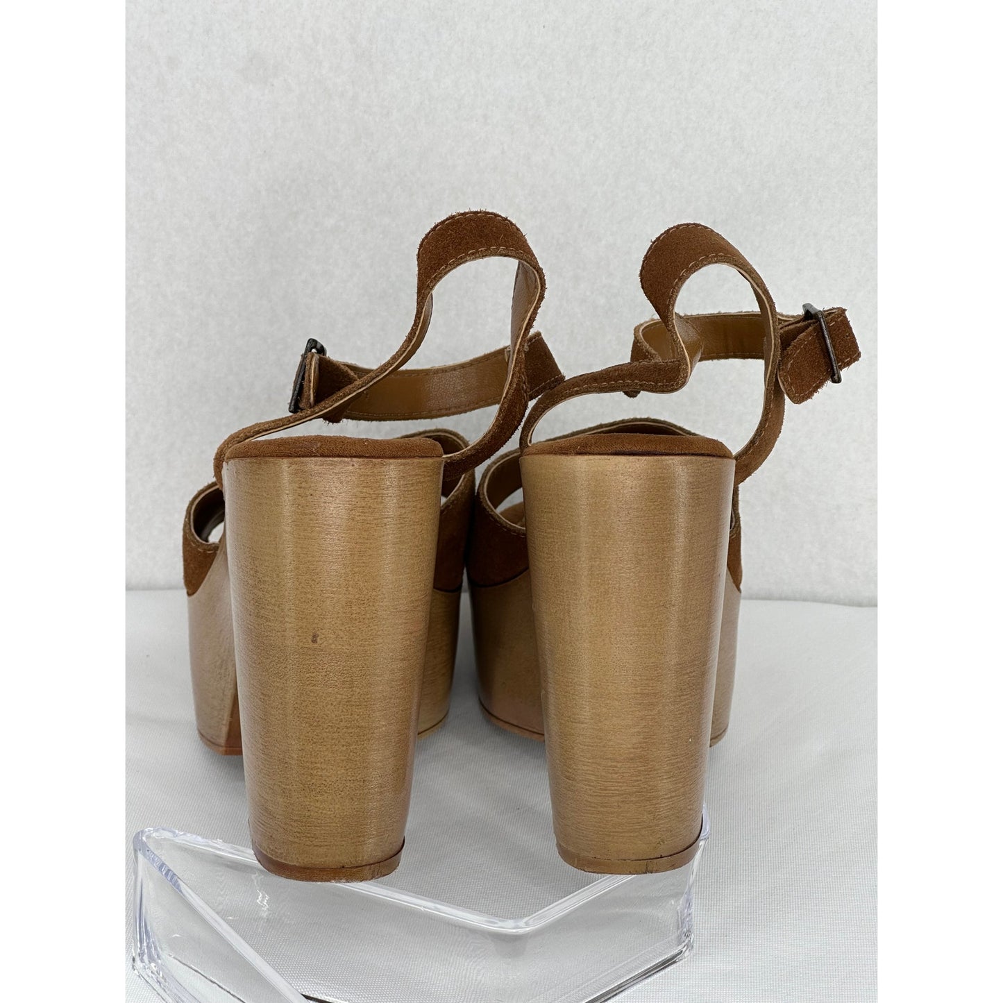 Steve Madden Clique Chestnut Platform Heel Sandals Size 8.5M