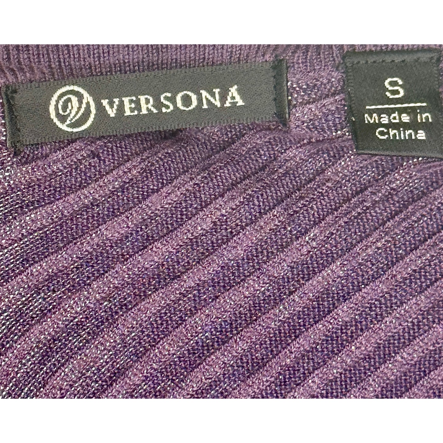 Versona Knit Bell Sleeve Criss Cross Back Plumb Color Dress Size S