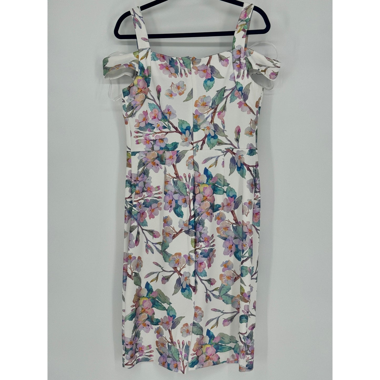 Beige by Eci Cold Shoulder Metallic Floral Summer Party Wedding Dress Size 10