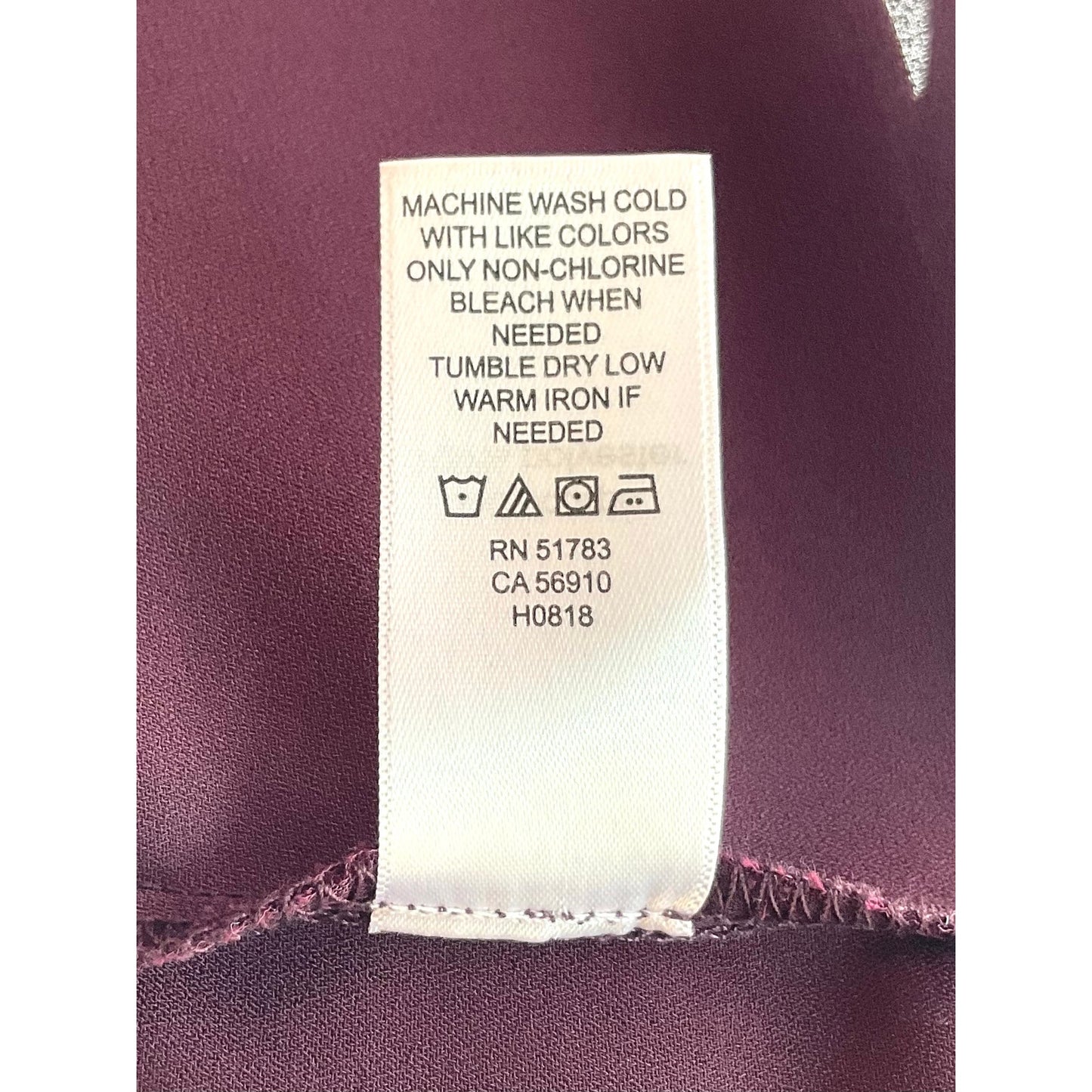 Maurices Burgundy V Neck Front Tank Top Office Party Summer L