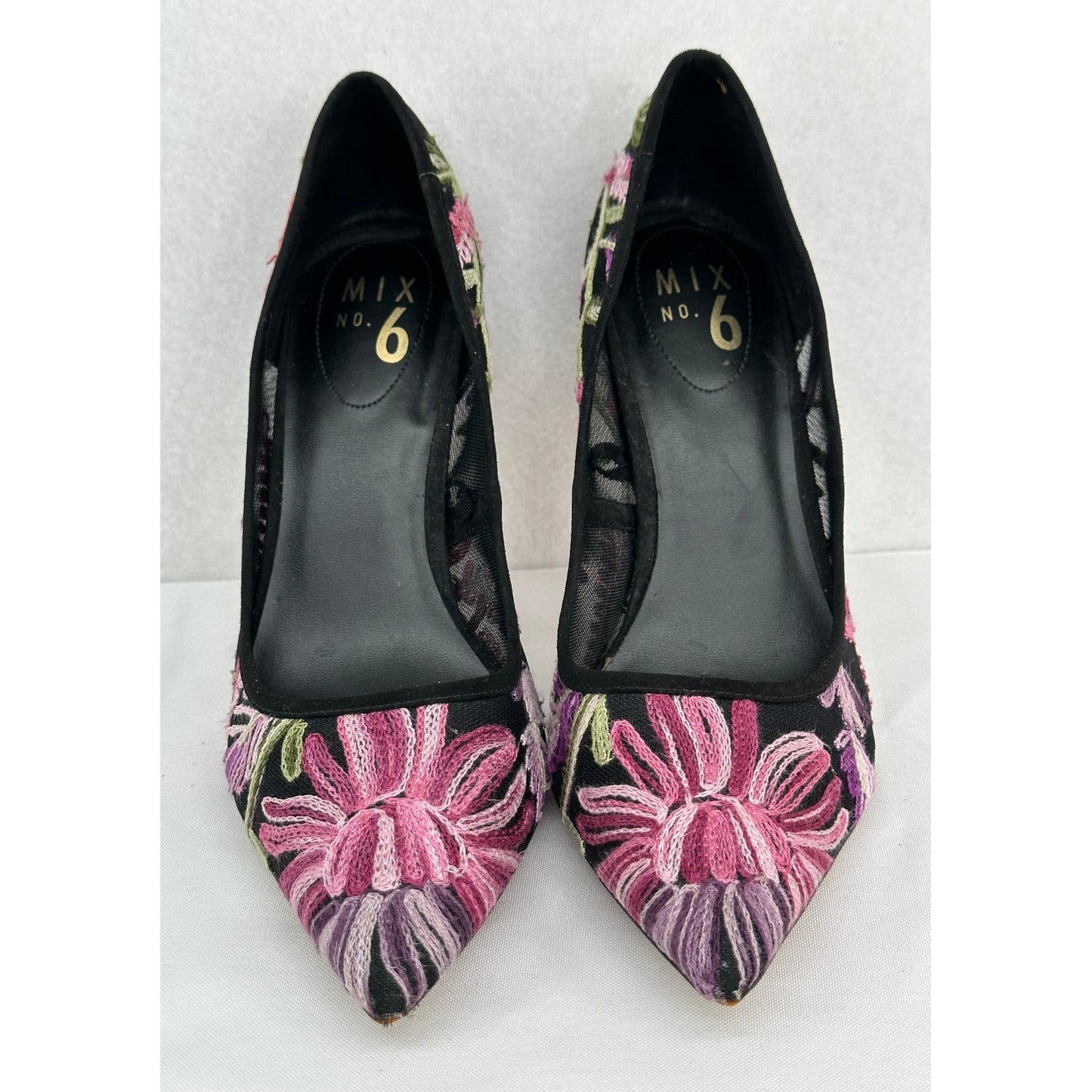 Mix No. 6 Dignity Floral Mesh Fabric Embroidered Pumps Party Dressy Wedding 9.5