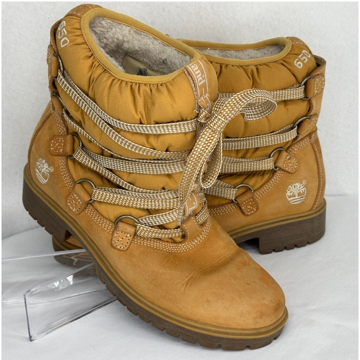 Timberland 650 Insulated Sherpa Lined Nubuck Leather Puff Lace Up Hiking Boots 7