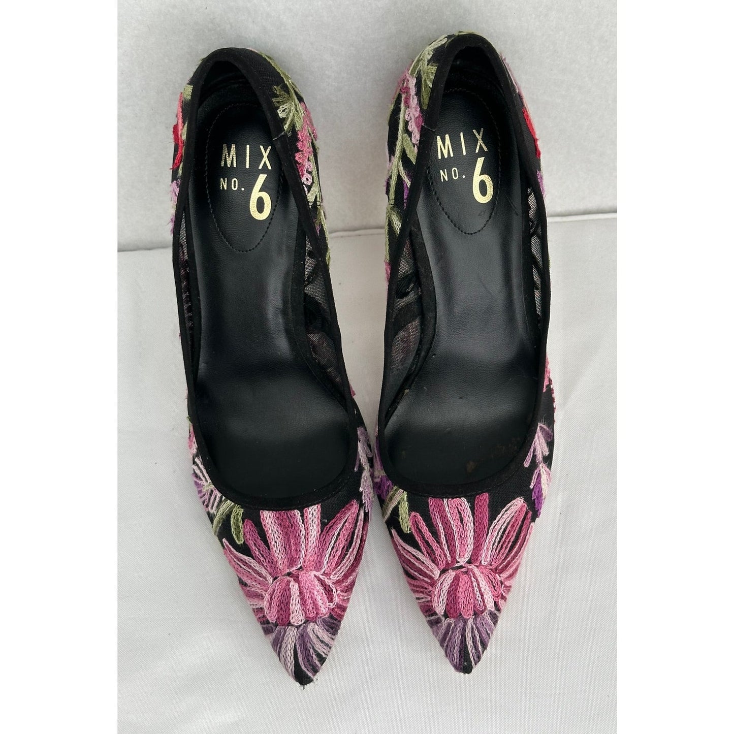Mix No. 6 Dignity Floral Mesh Fabric Embroidered Pumps Party Dressy Wedding 9.5