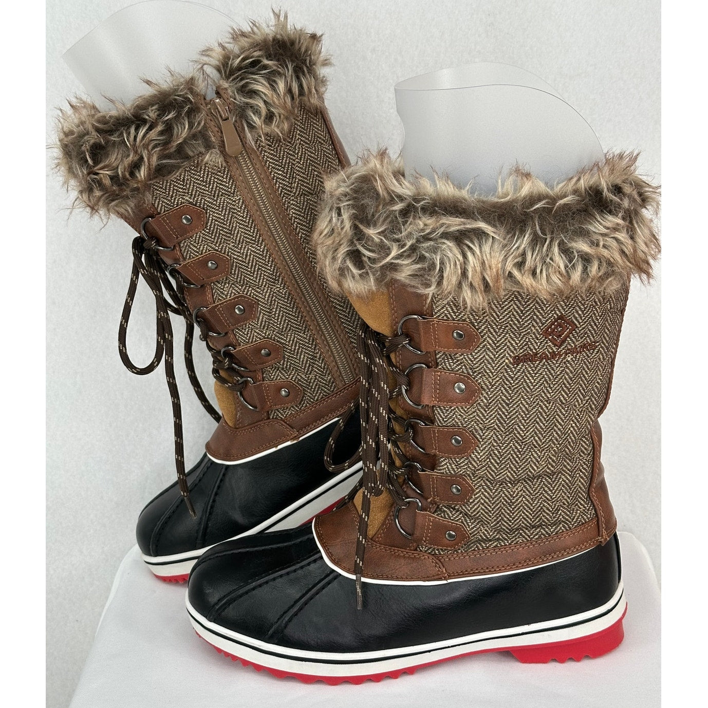 Dream Pairs Brown Mid Calf Fur Snow 3M Thinsulate Water Resistant Boots 9