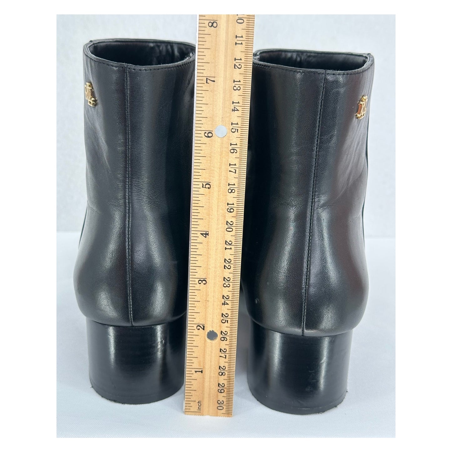 Lauren Ralph Lauren Welford II Booties Black Leather Classic Old Money 10B