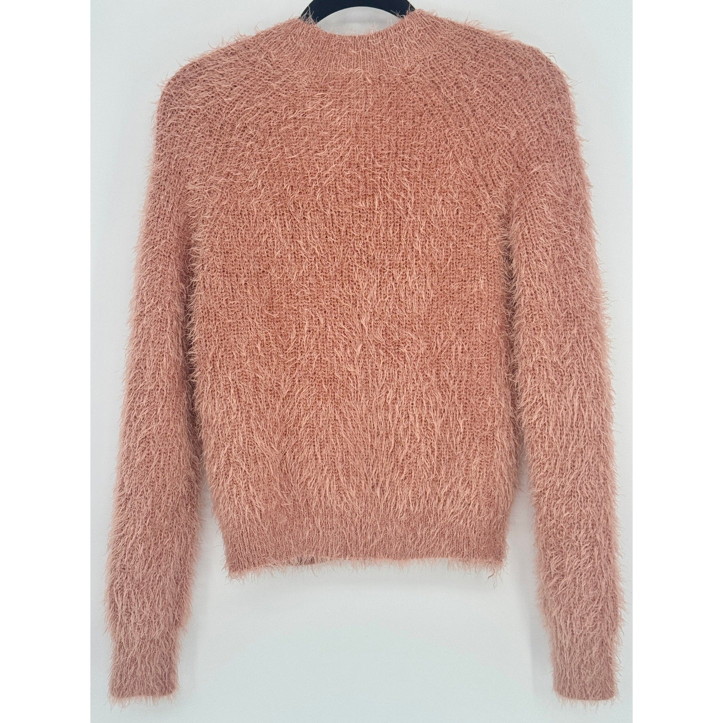 Pink Rose Eyelash Crewneck Pullover Sweater Size M