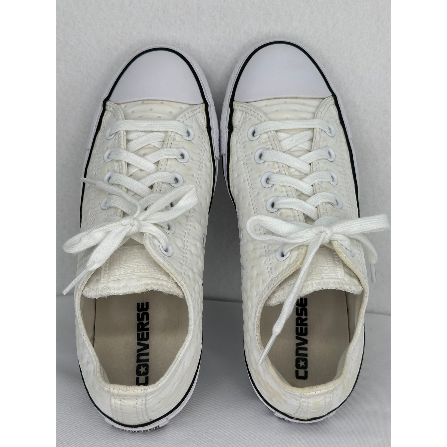 Converse Ctas Neoprene O White Black Low Top Quilted Sneakers 9