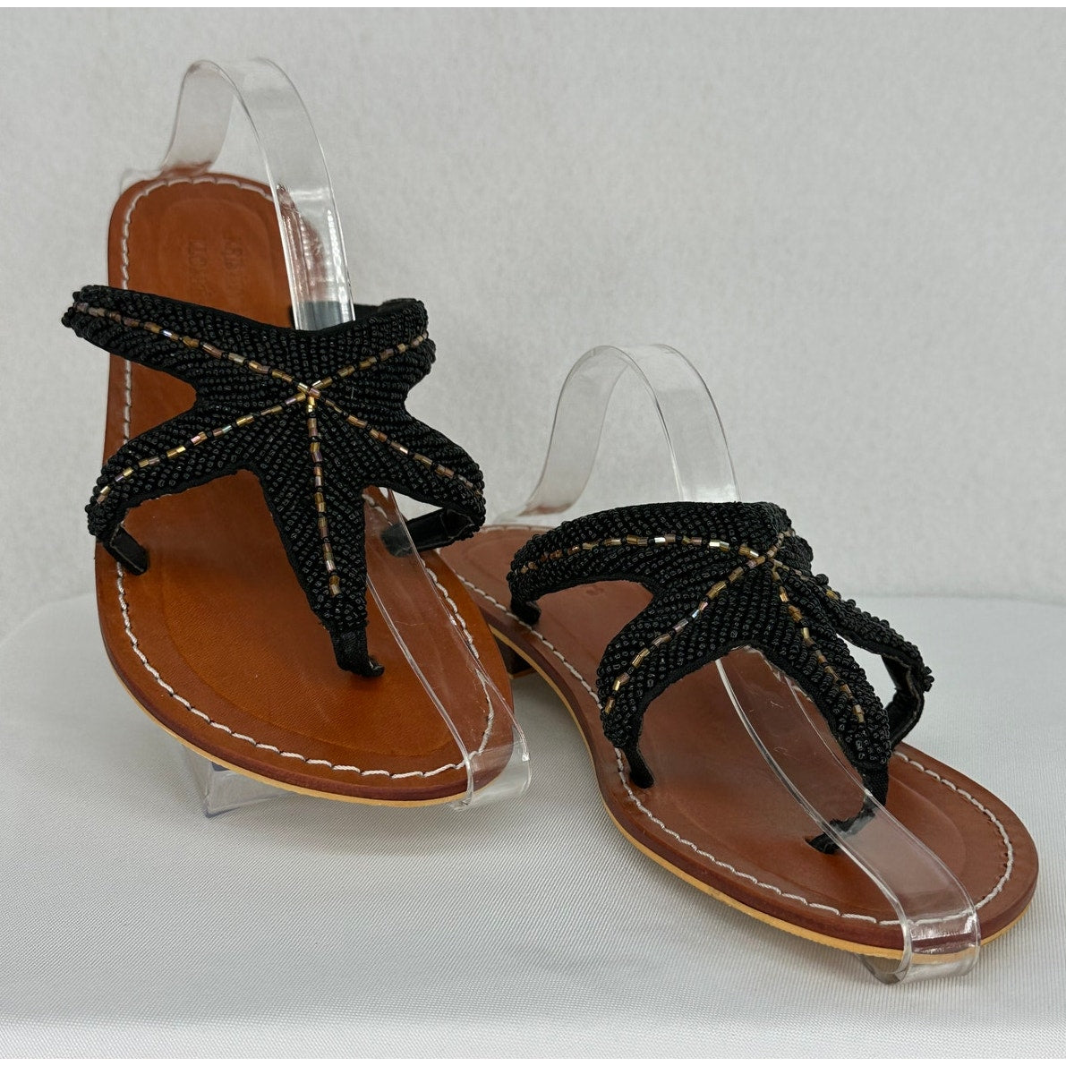 Kristens Kloset Beaded Starfish Thong Slide Beach Vacation Sandals Black 9