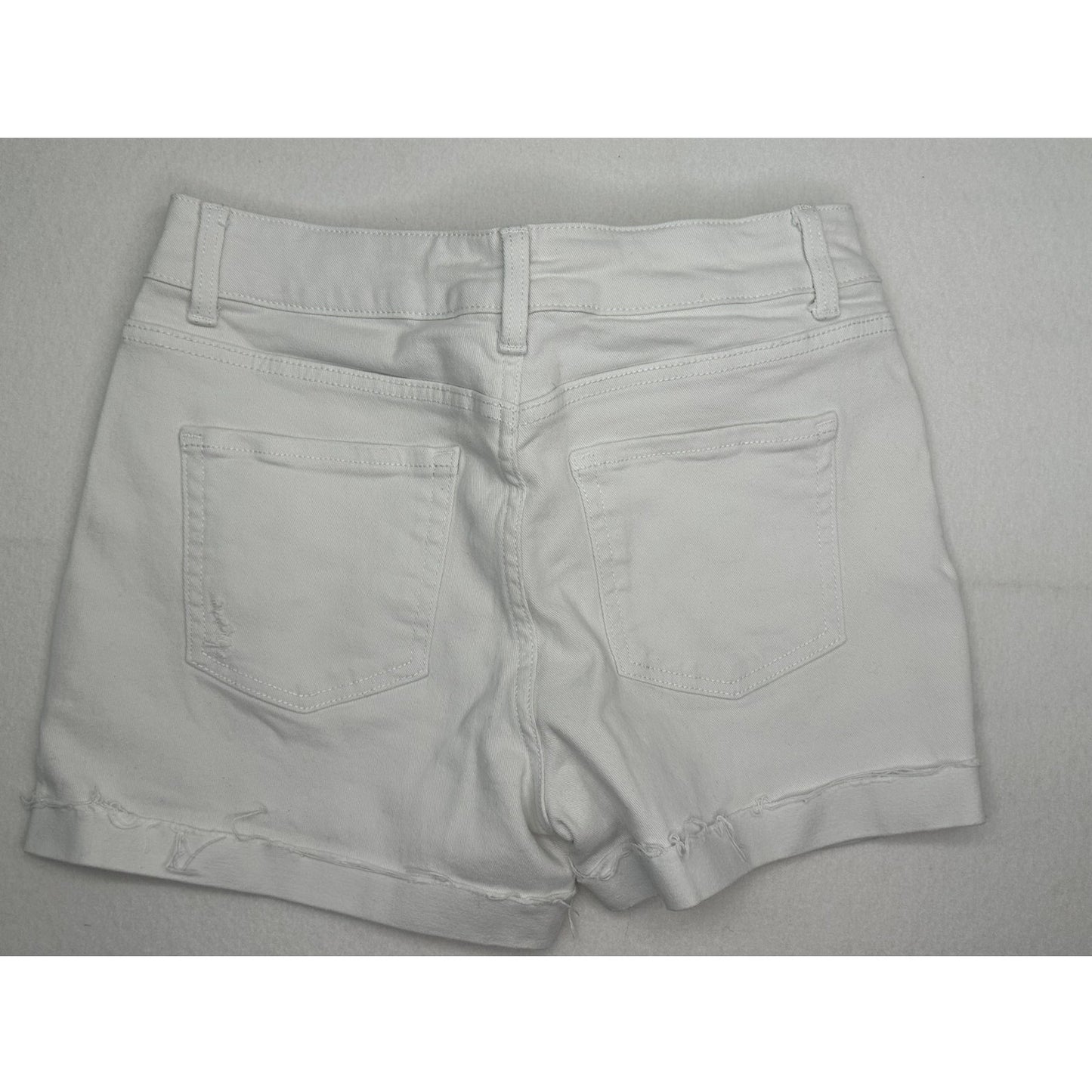 Time and Tru Distressed Cuffed White Jean Shorts Size 8