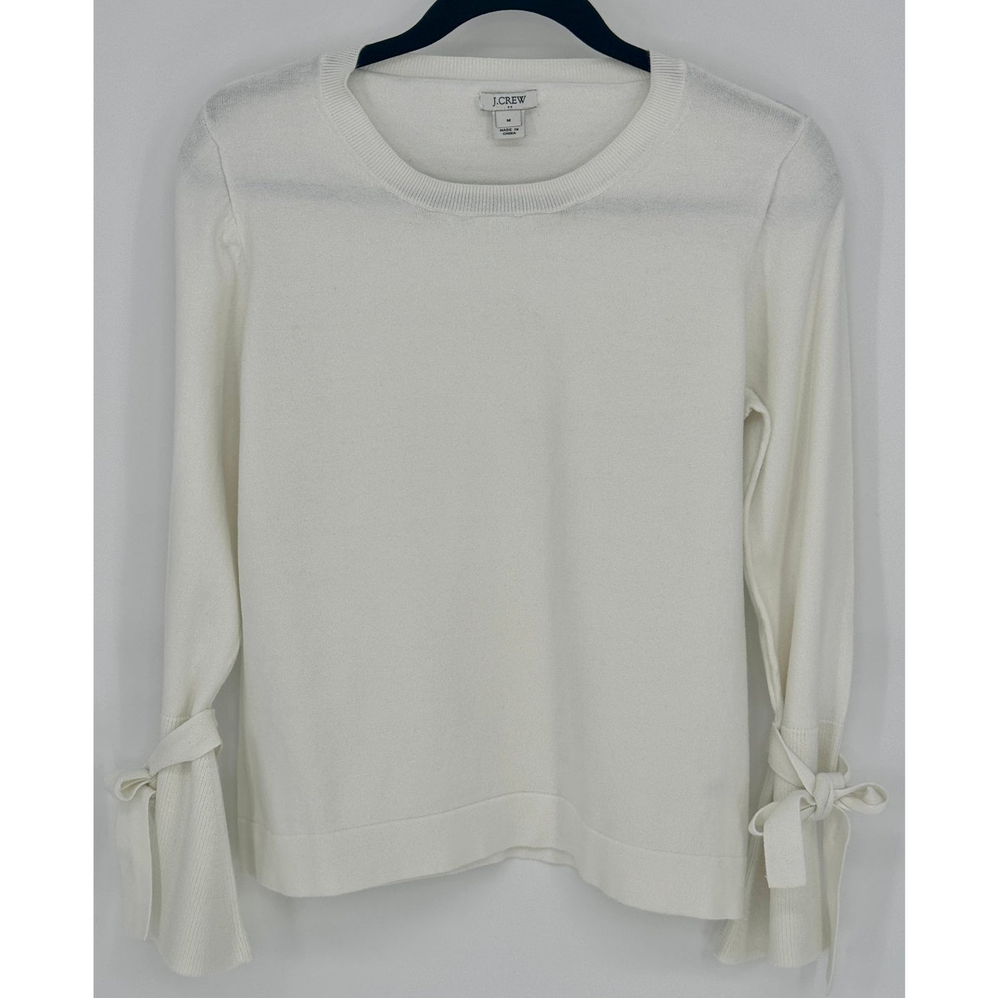 J. Crew Tied Bell Sleeve White Sweater Size M
