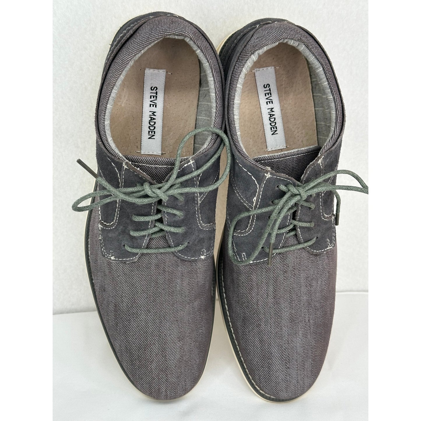 Steve Madden NWOT Gray Stoker Derby Leather Upper Rubber Outsole 11