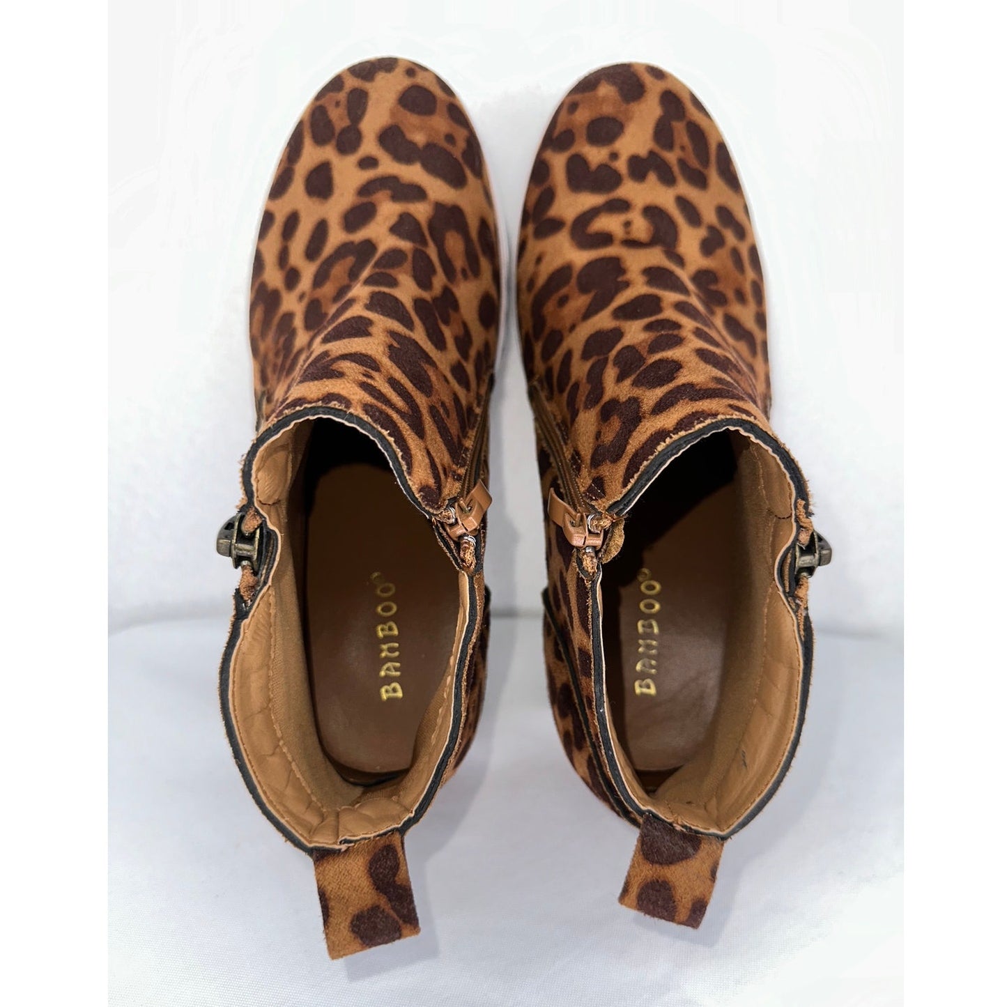 Bamboo Rise Leopard Print Sneaker Wedge Women's Fashion Suede Ankle Boots 8.5