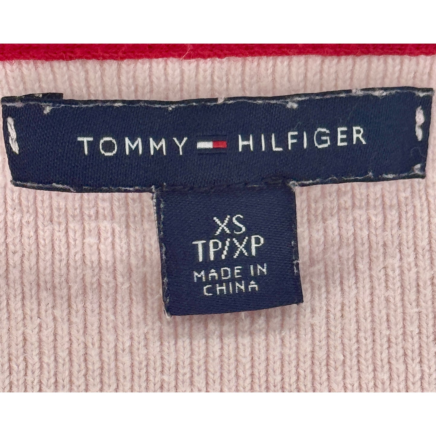 Tommy Hilfiger Pink Argyle Long Sleeve Sweater Size XS
