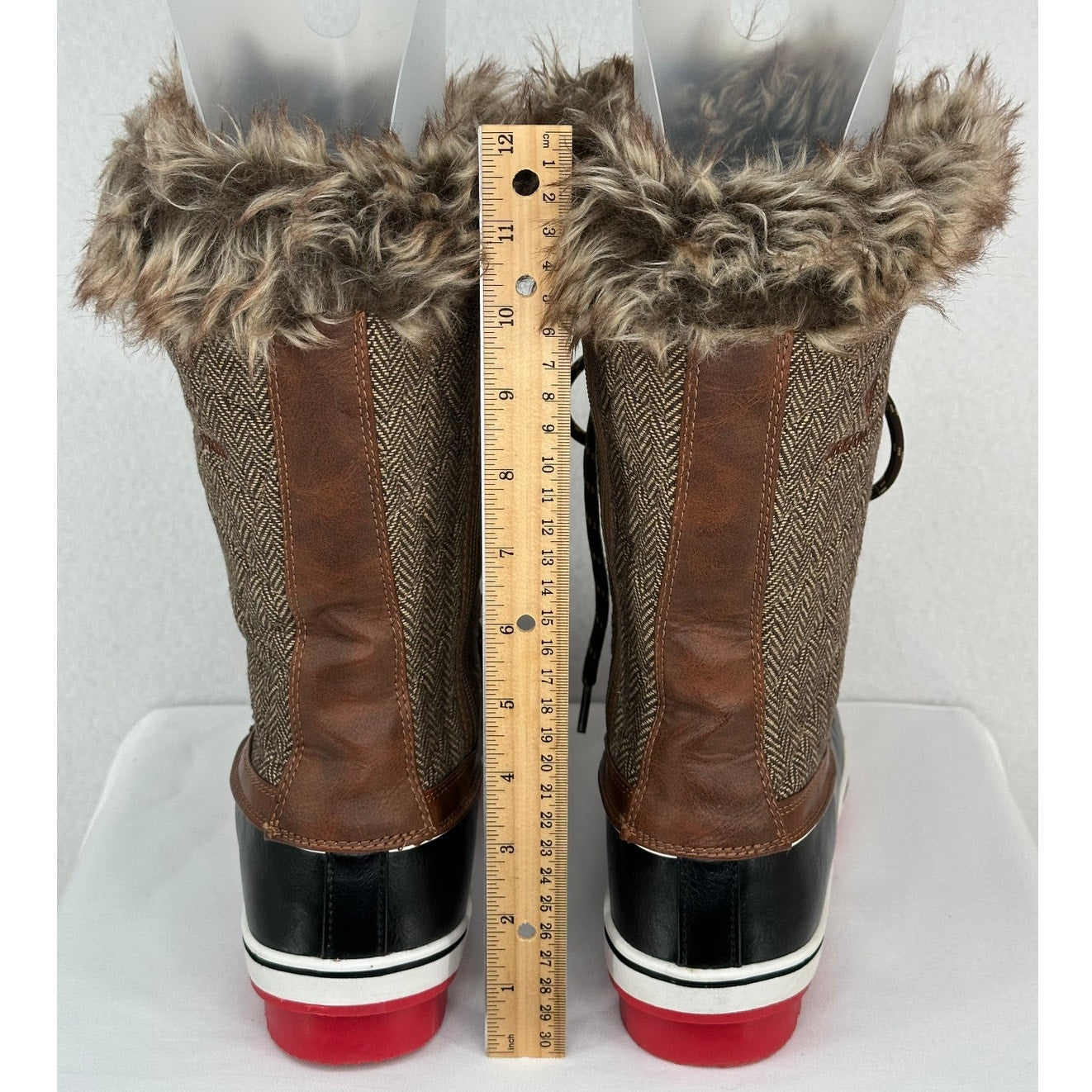 Dream Pairs Brown Mid Calf Fur Snow 3M Thinsulate Water Resistant Boots 9