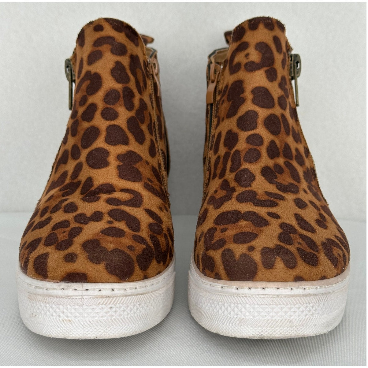 Bamboo Rise Leopard Print Sneaker Wedge Women's Fashion Suede Ankle Boots 8.5