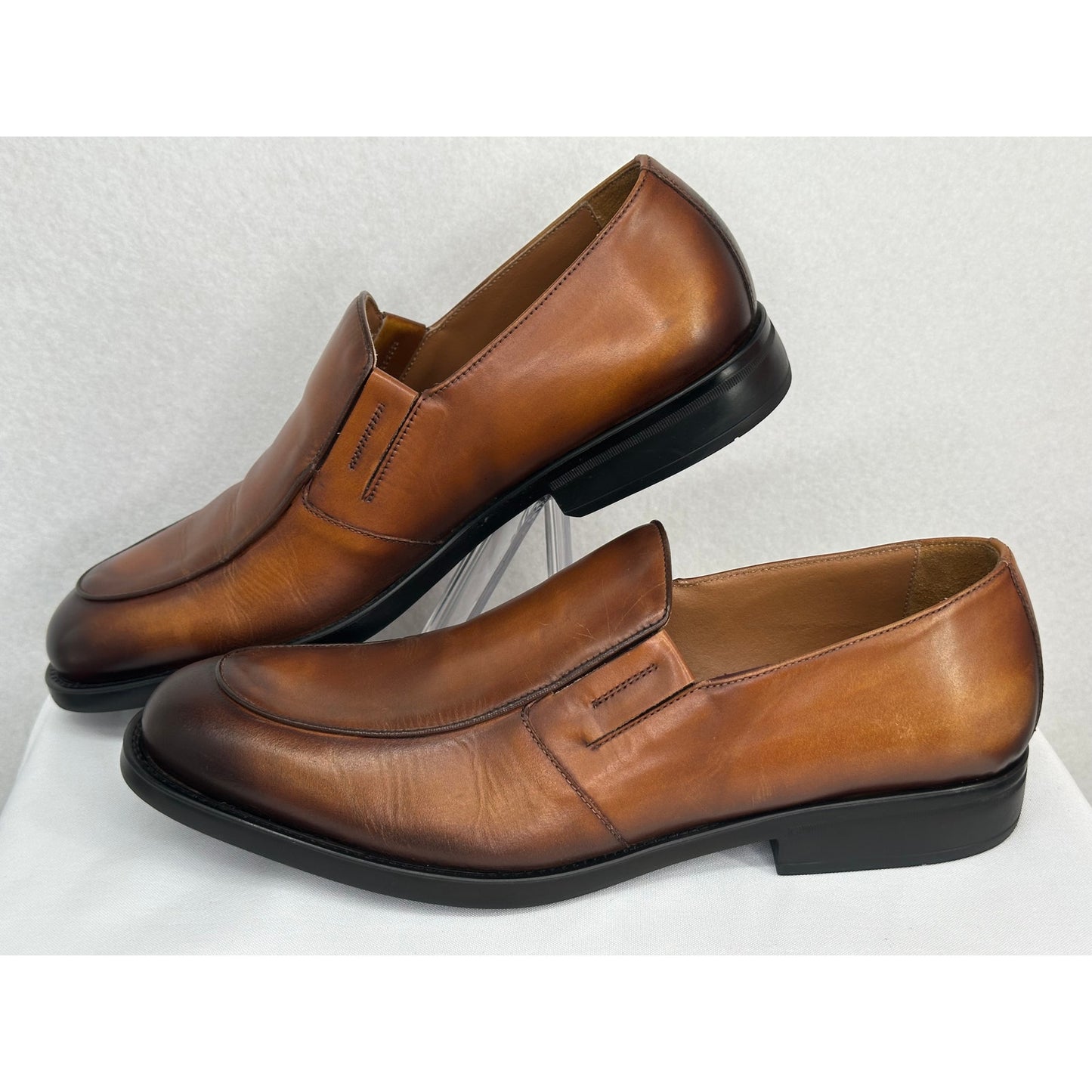 Bruno Magli Barbarino Brown Ombre Leather Loafers Slip On 10M *LIKE NEW