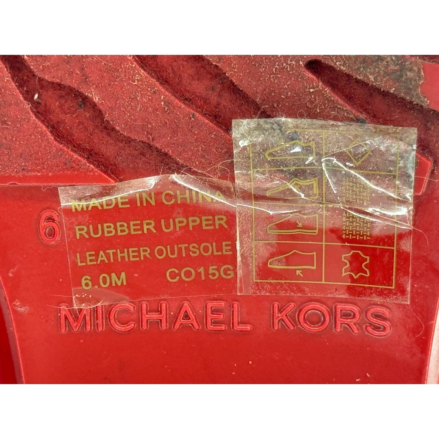 Michael Kors Fulton Harness Rain Boots Red Cabin City Fall Spring Chic Size 6