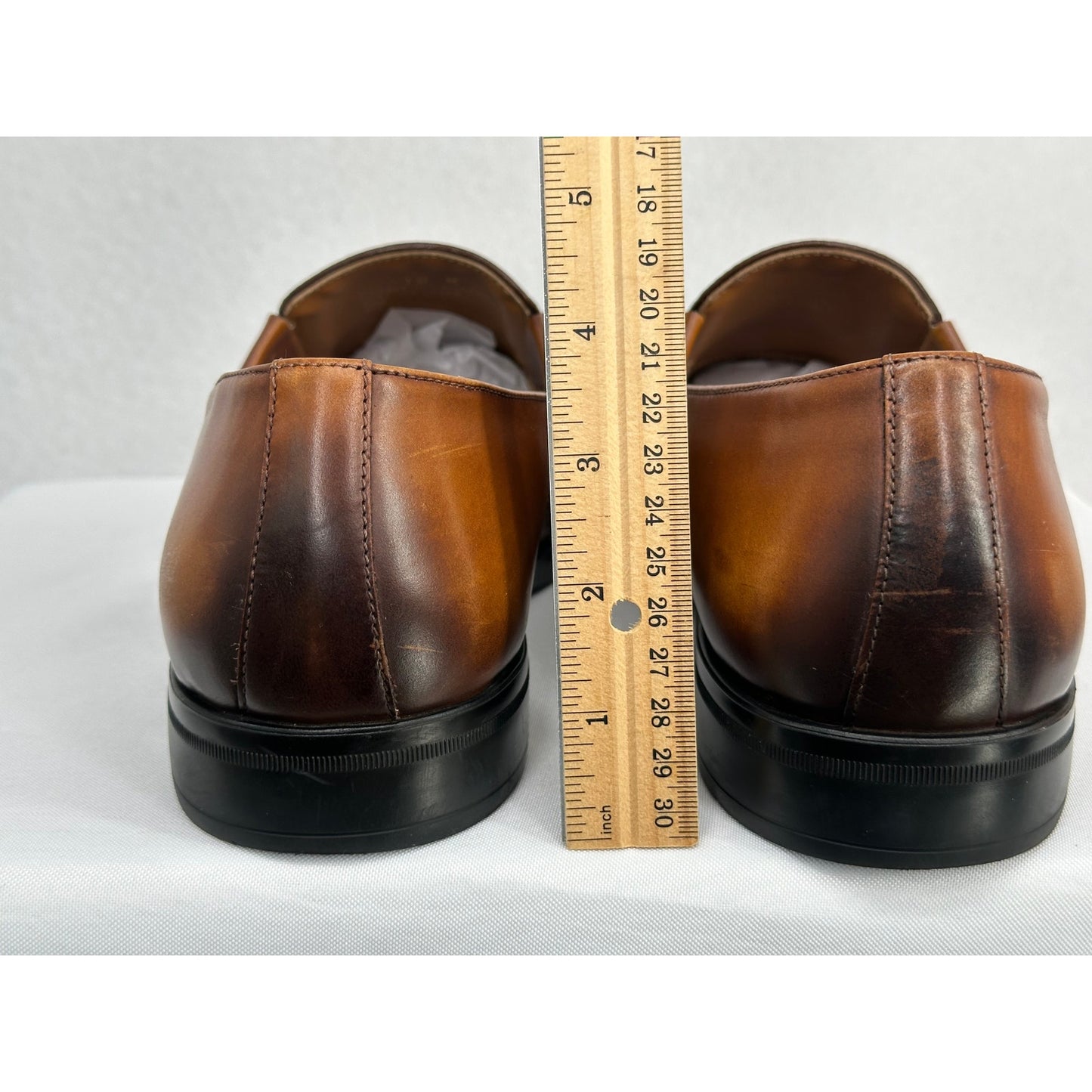 Bruno Magli Barbarino Brown Ombre Leather Loafers Slip On 10M *LIKE NEW