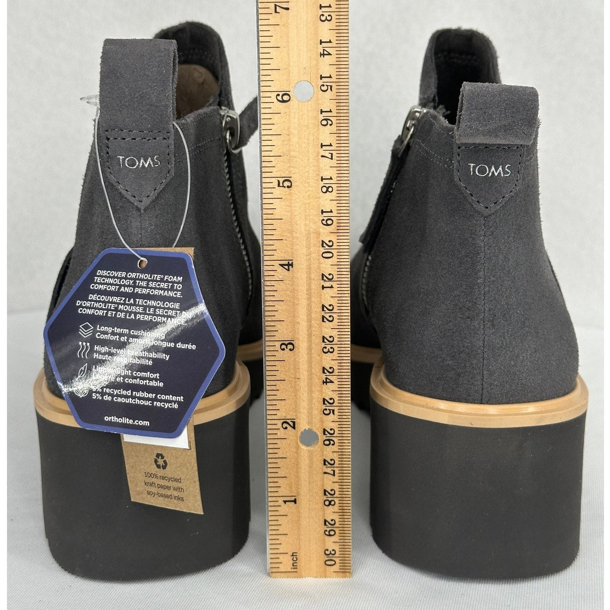 Toms NWT Women Maude Forged Iron Suede Side Zip Ankle Boots 7