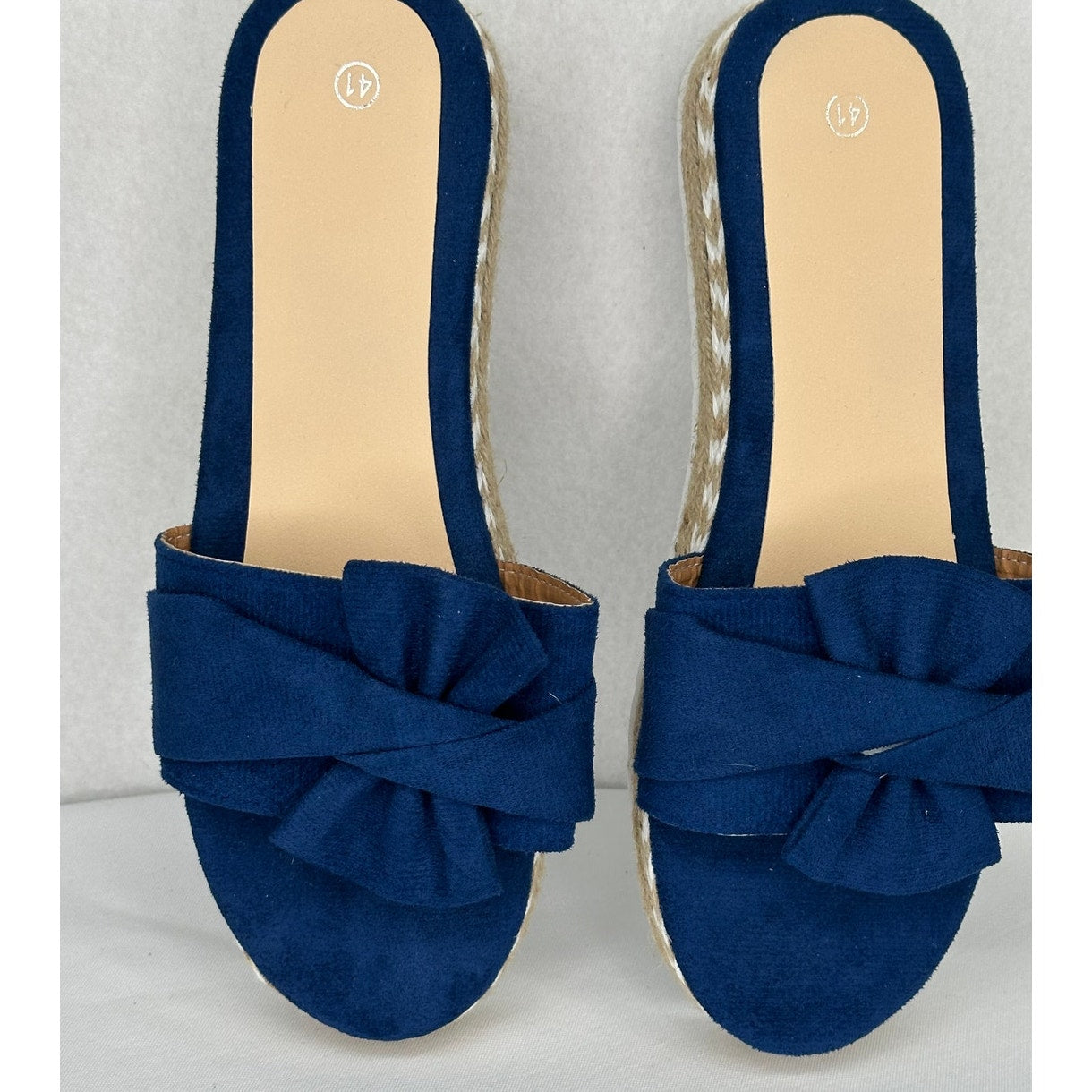 Blue Espadrille Slide Sandals NWOT Size 41 US Size 9