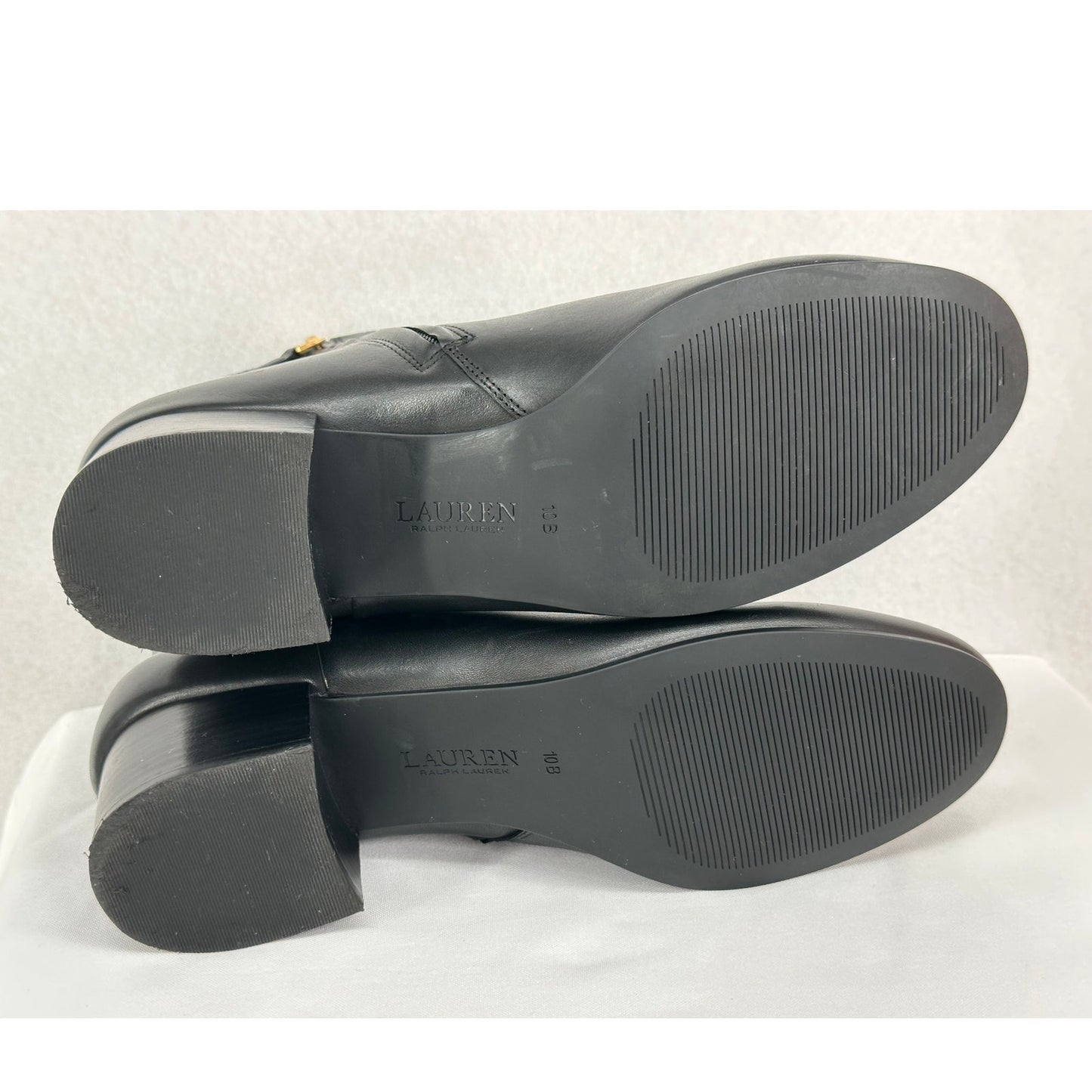 Lauren Ralph Lauren Welford II Booties Black Leather Classic Old Money 10B