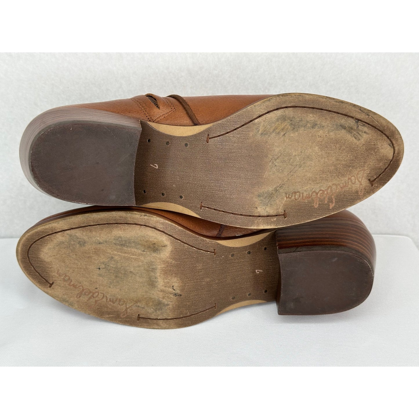 Sam Edelman Brown Leather Petty Low Ankle Boots 7M
