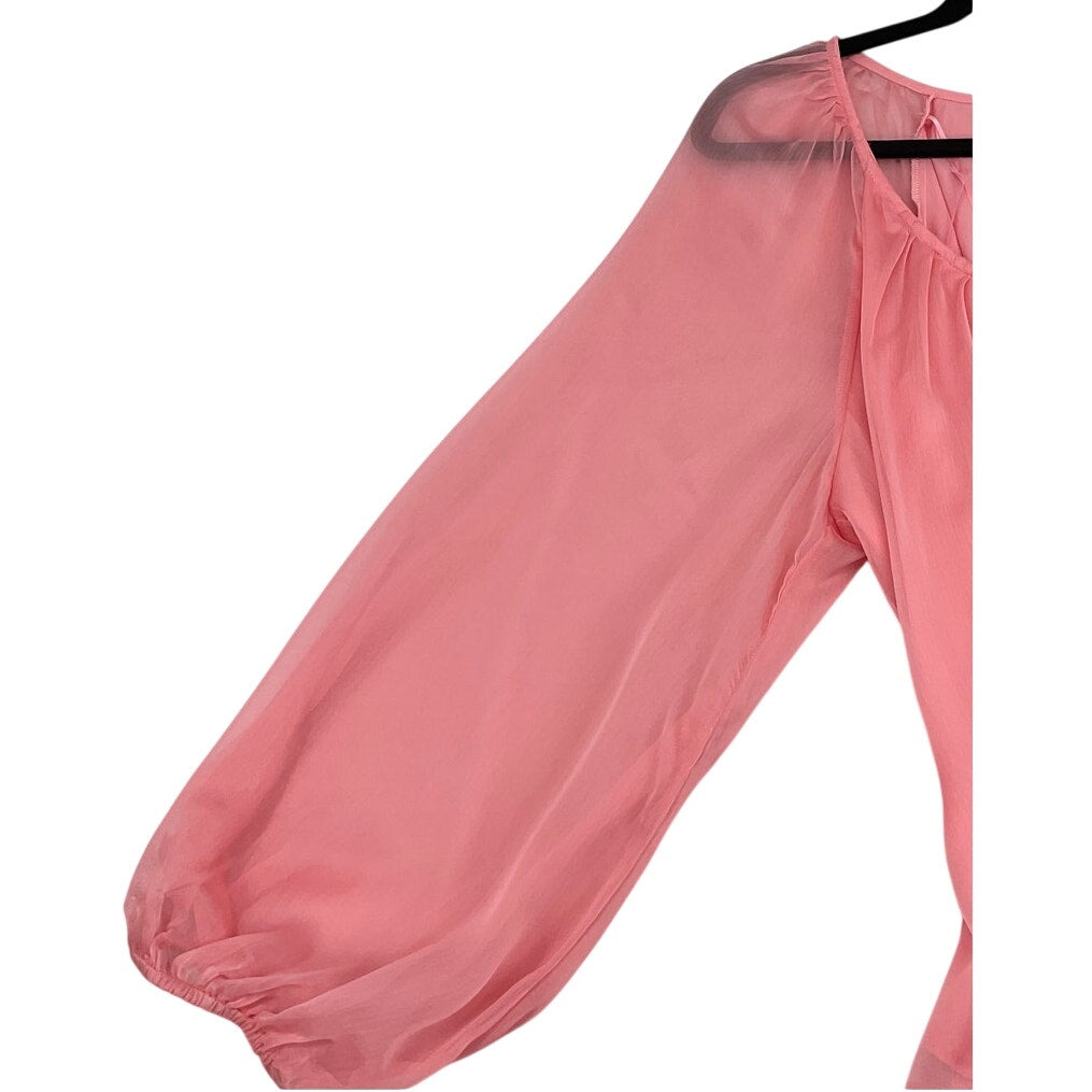 1. State Sweet Nothing Rose Sheer Flowy Whimsical Feminine Coral Top L NWT