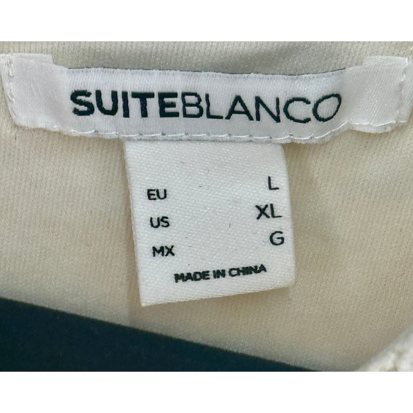 SUITEBLANCO Cream Eyelet Crochet Overlay Cotton Dress Size XL